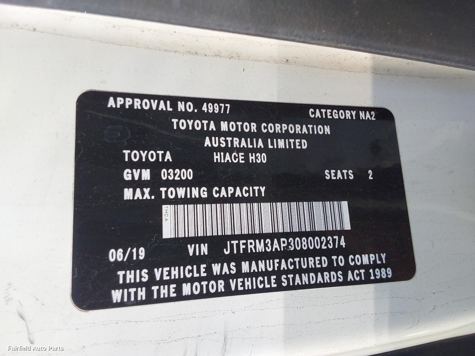 2019 Toyota Hiace Starter