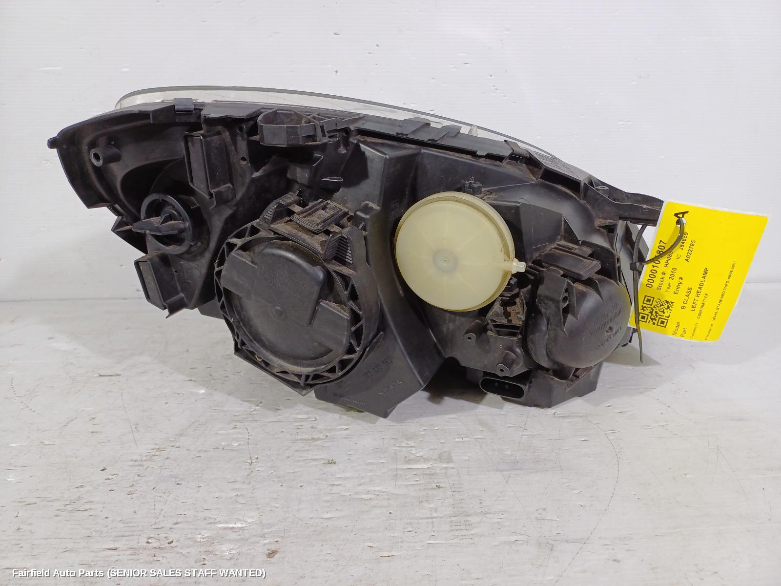 2010 Mercedes B Class Left Headlamp
