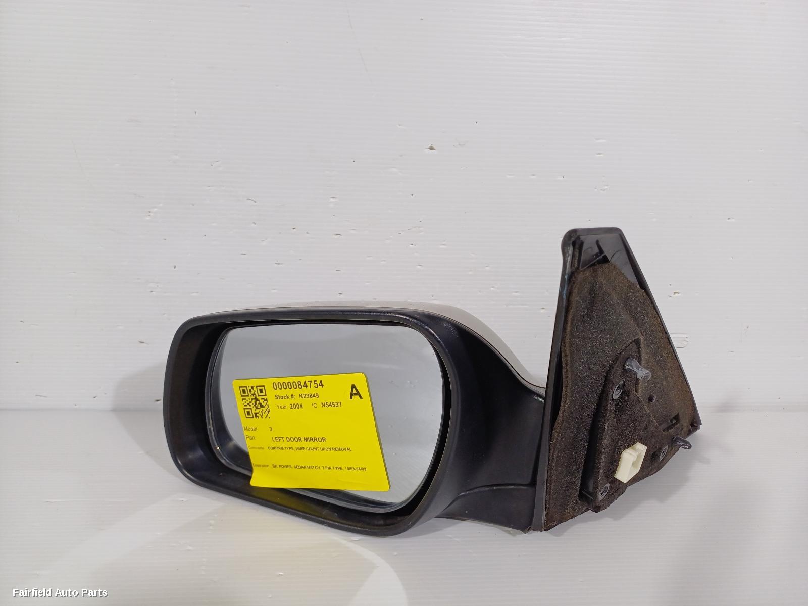 2003-2009 Mazda 3 Left Door Mirror
