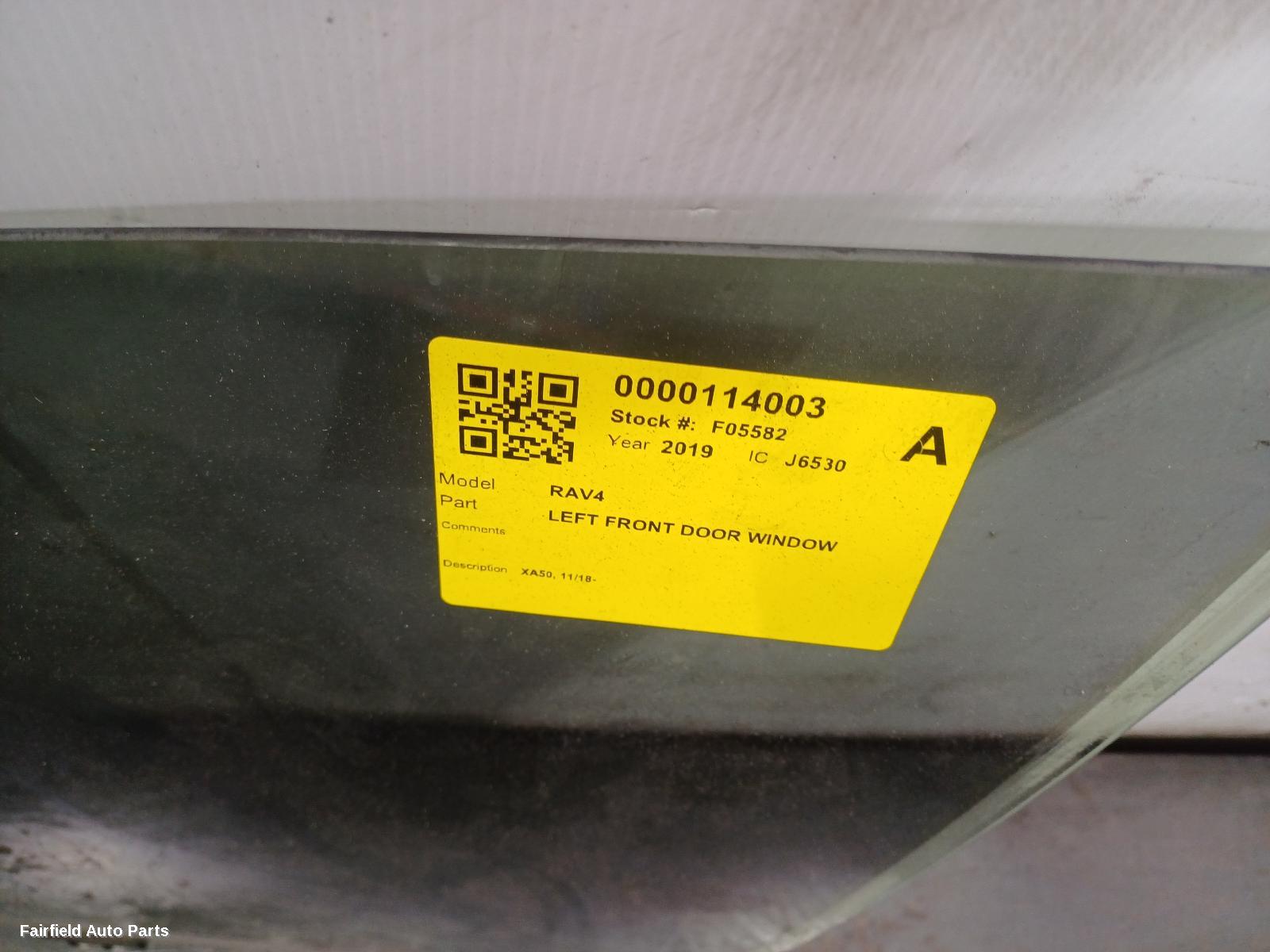 2018-2025 Toyota Rav4 Left Front Door Window