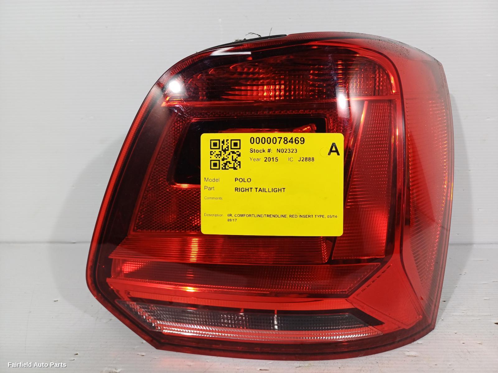 2014-2017 Volkswagen Polo Right Taillight