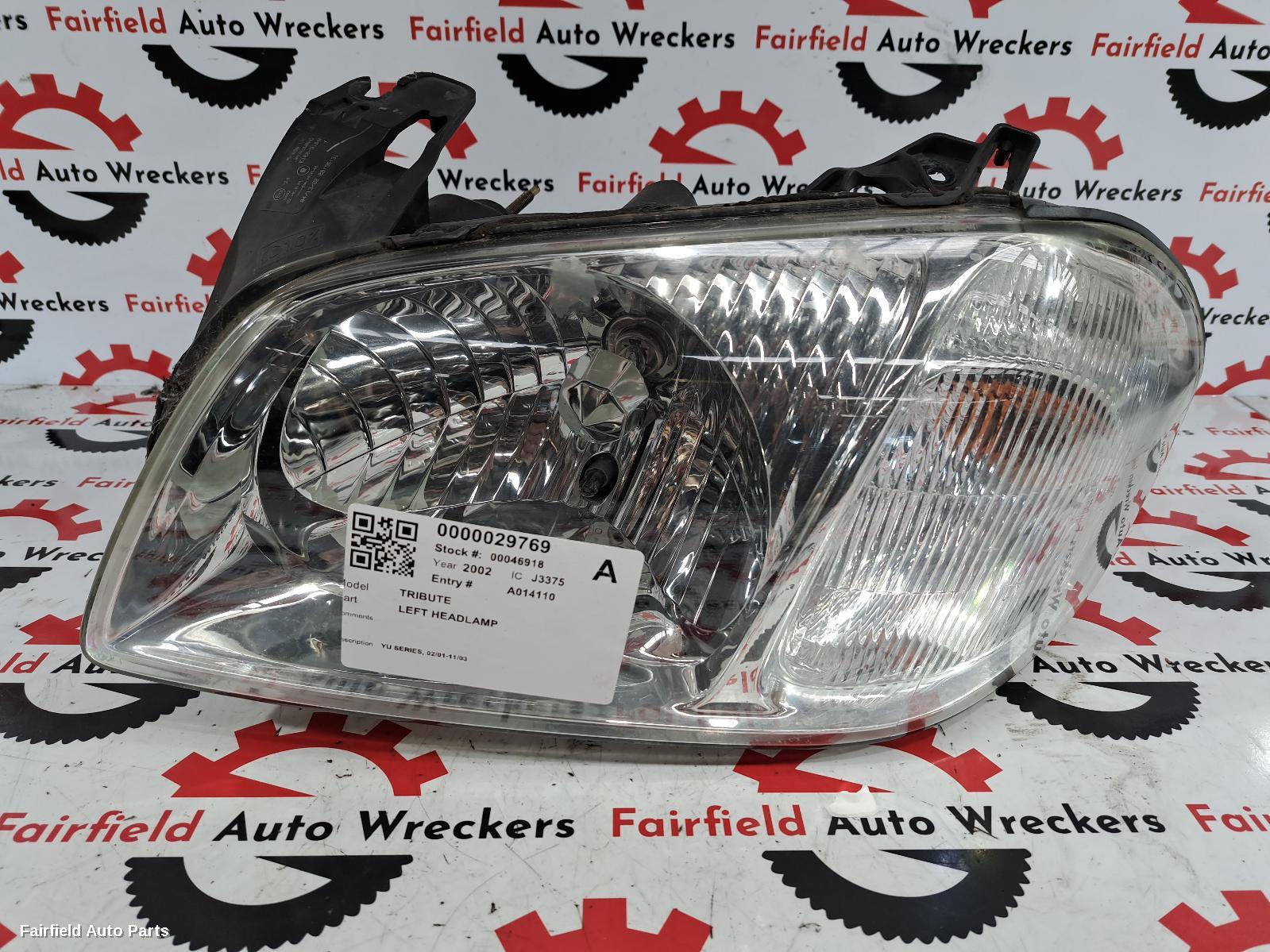 2002 Mazda Tribute Left Headlamp