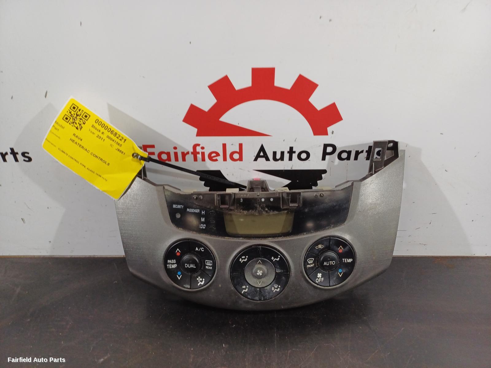 2008-2012 Toyota Rav4 Heater Ac Controls
