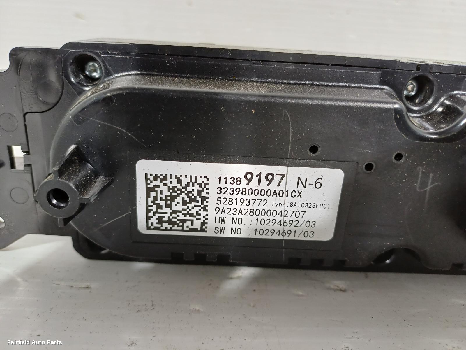 2017-2024 Mg Zs Heater Ac Controls
