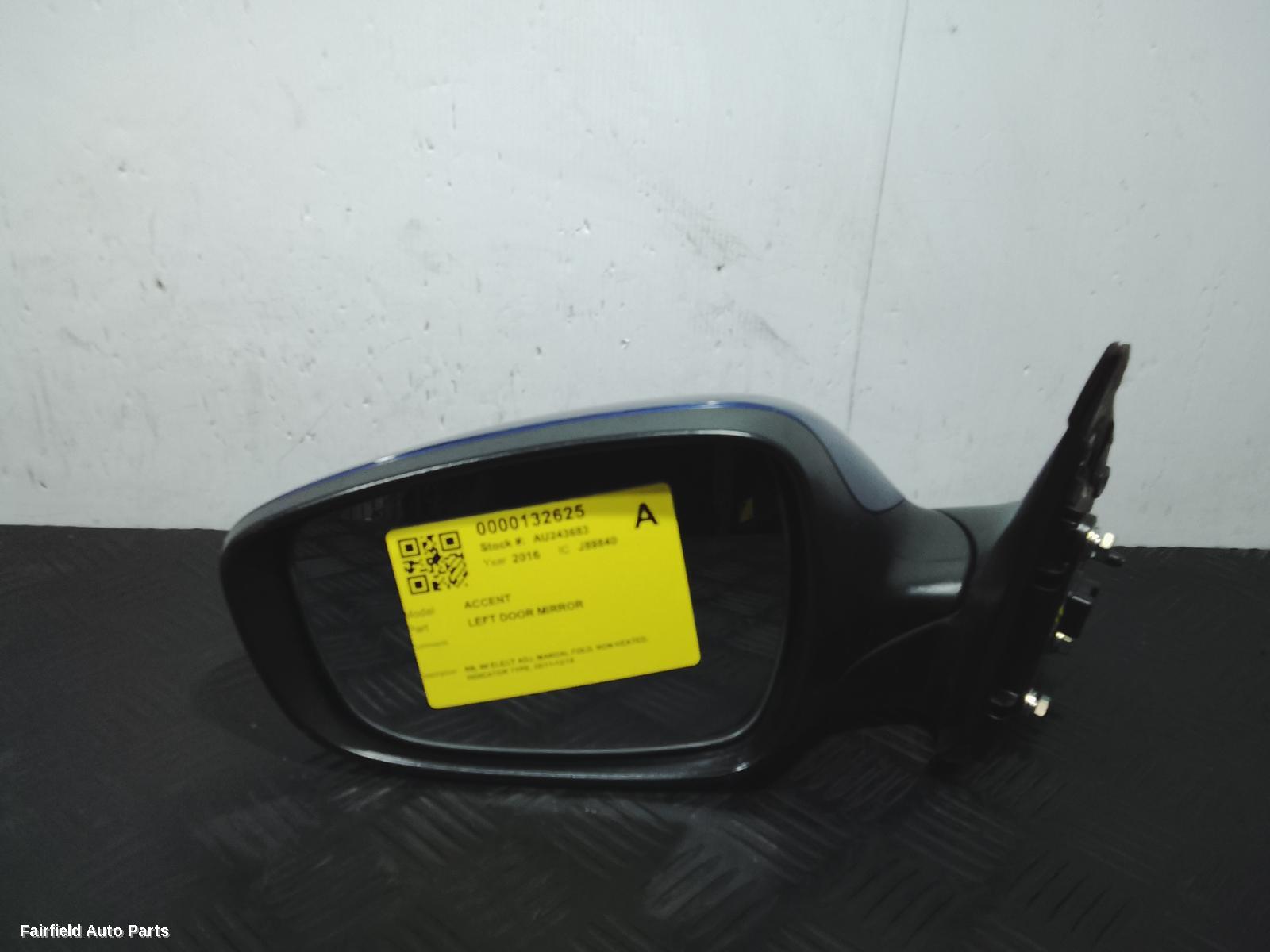 2011-2019 Hyundai Accent Left Door Mirror