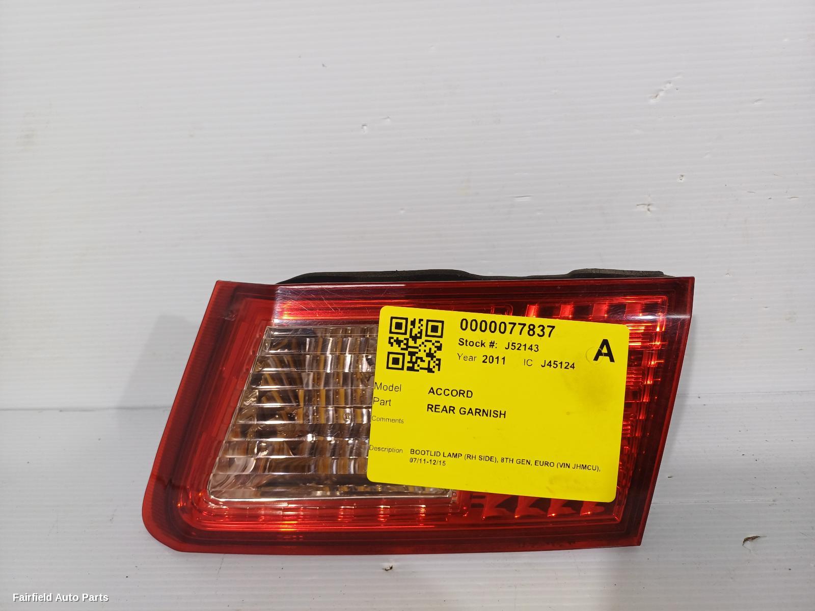 2011-2015 Honda Accord Rear Garnish