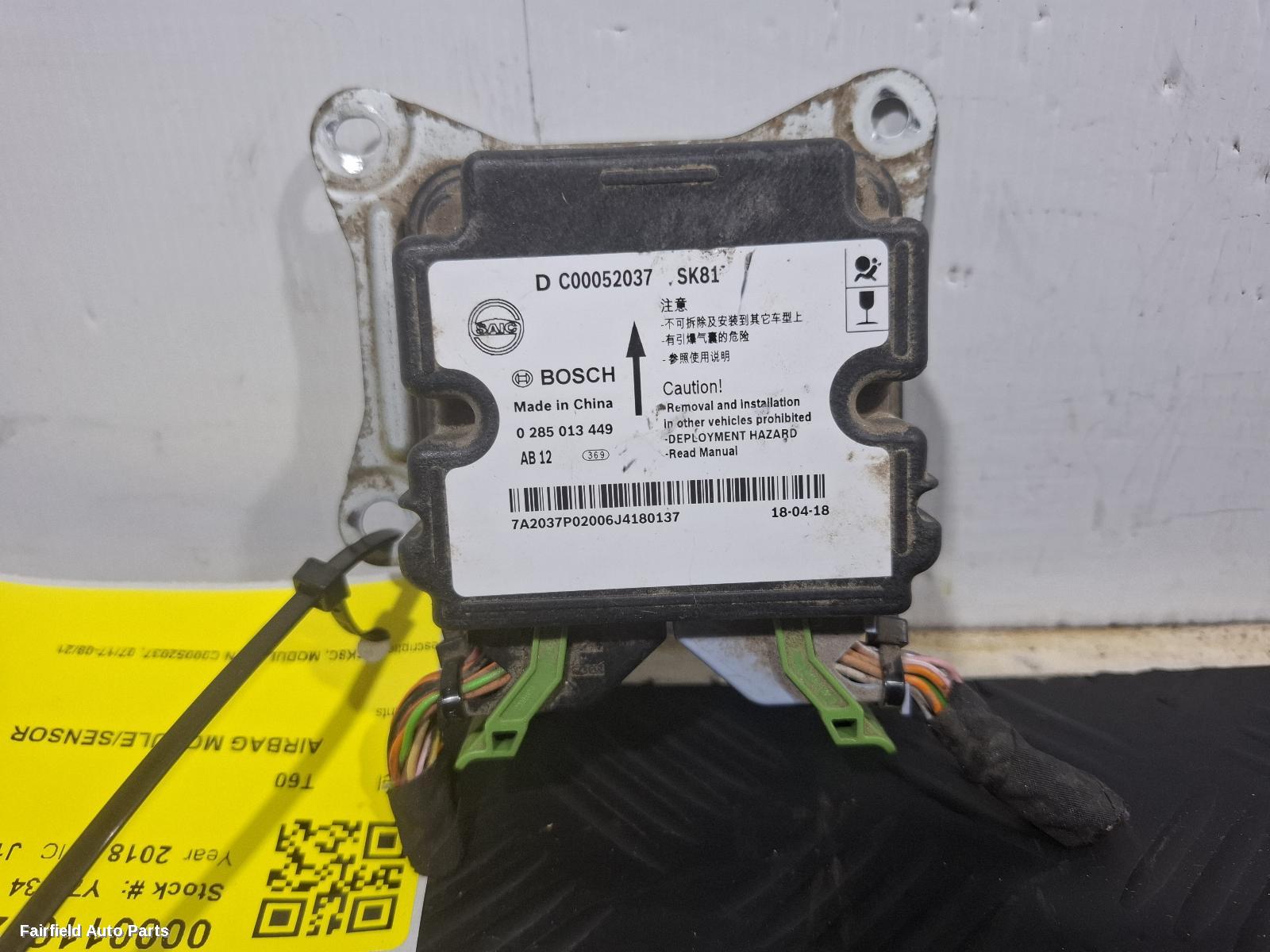 2017-2021 Ldv T60 Airbag Module Sensor