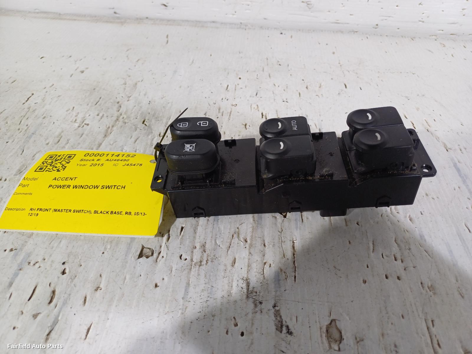 2013-2019 Hyundai Accent Pwr Dr Wind Switch