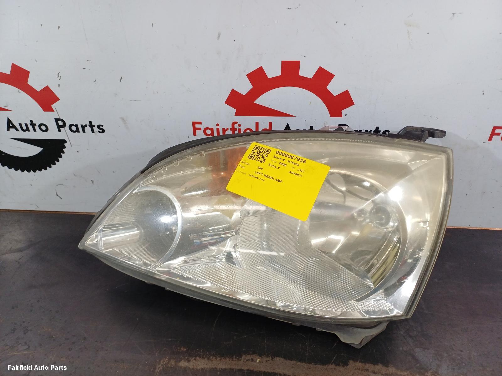 2006 Mitsubishi 380 Left Headlamp