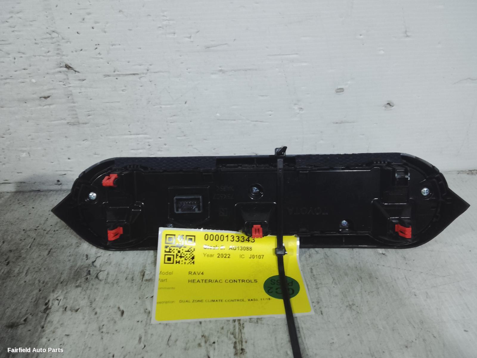 2018-2025 Toyota Rav4 Heater Ac Controls