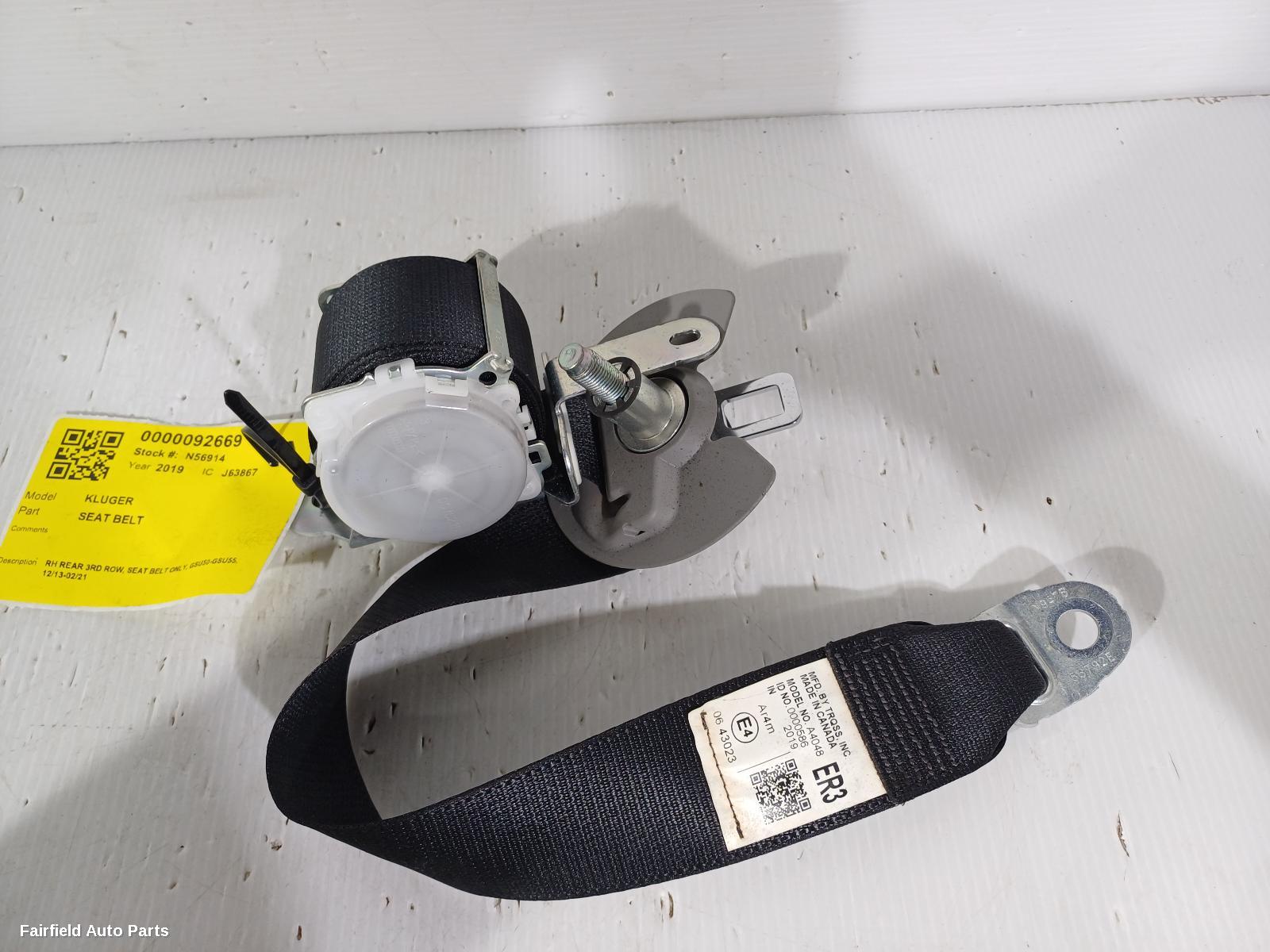 2013-2021 Toyota Kluger Seatbelt Stalk