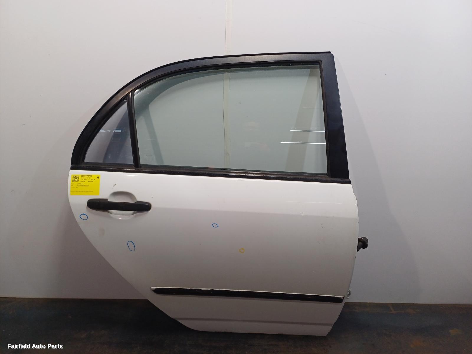 2001-2007 Toyota Corolla Right Rear Door Sliding