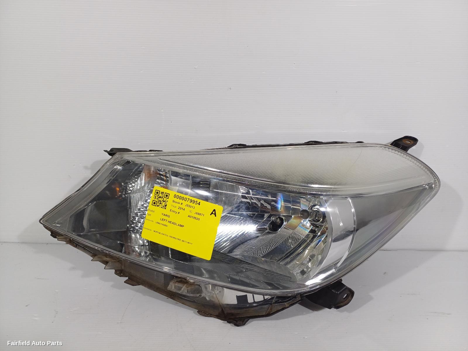 2011-2014 Toyota Yaris Left Headlamp