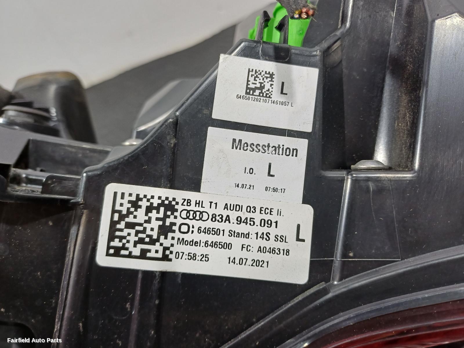 2019-2025 Audi Q3 Left Taillight