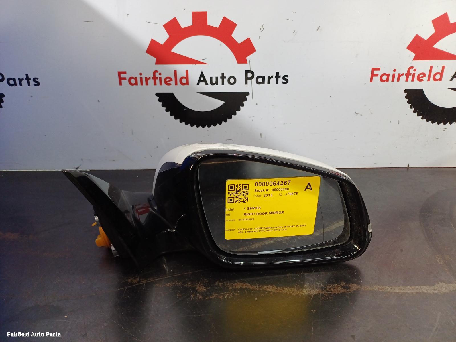 2013-2020 Bmw 4 Series Right Door Mirror