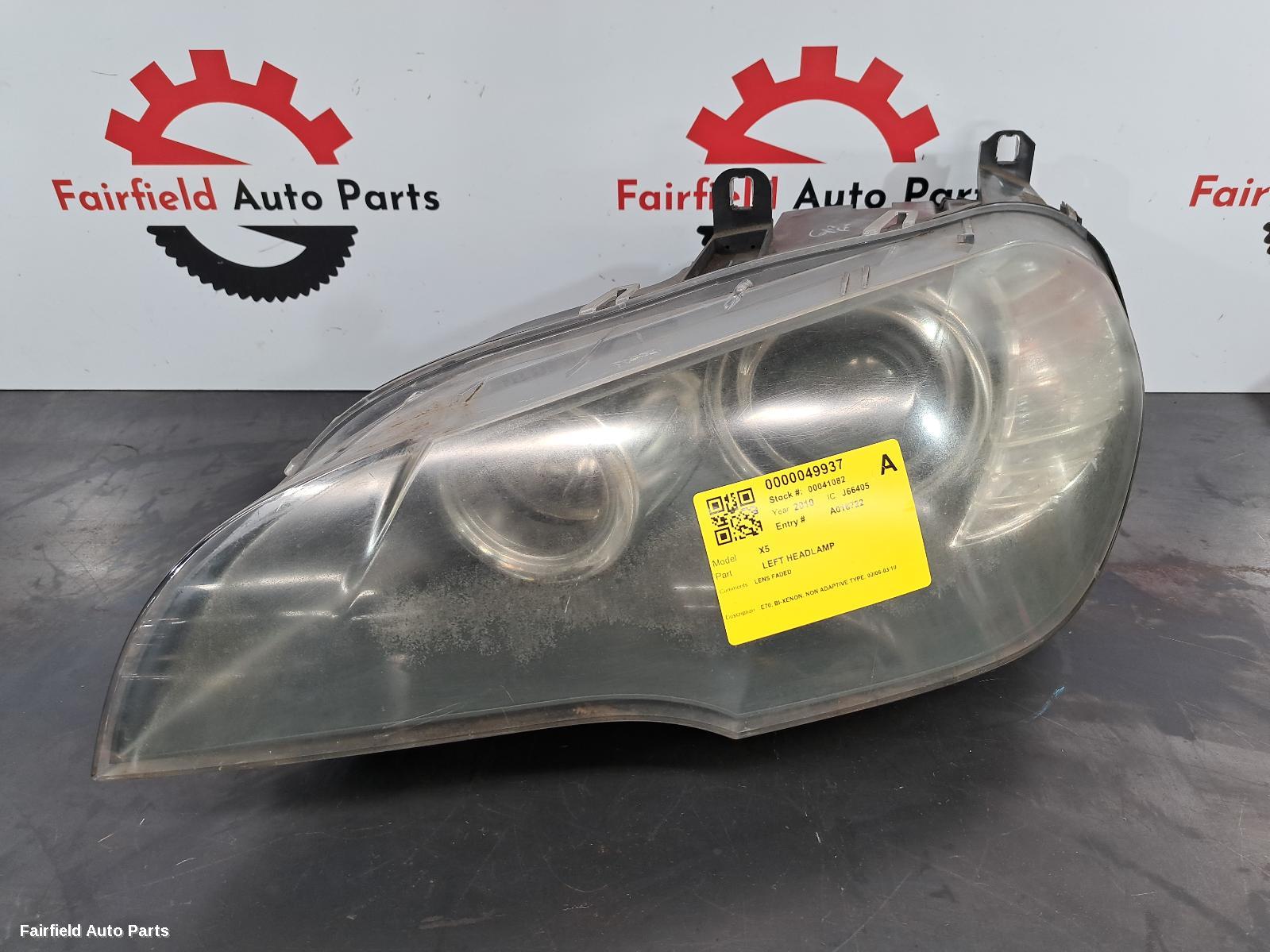 2010 Bmw X5 Left Headlamp