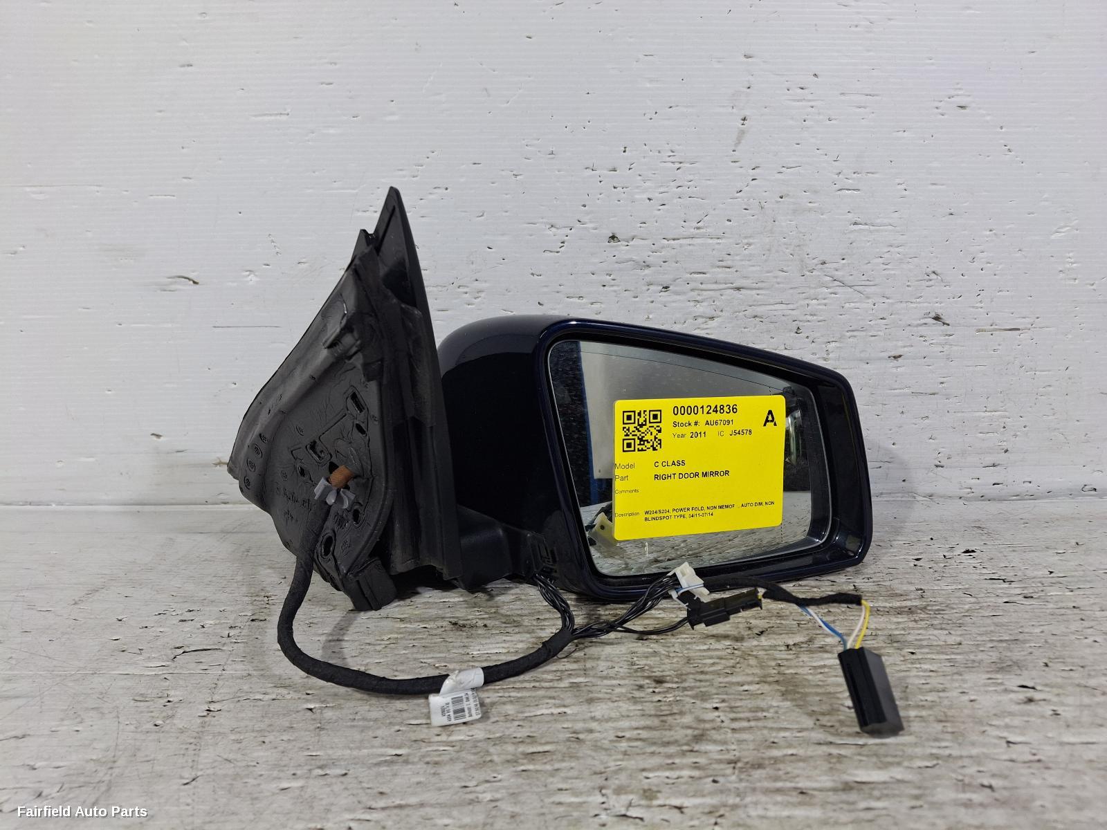 2011-2014 Mercedes C Class Right Door Mirror