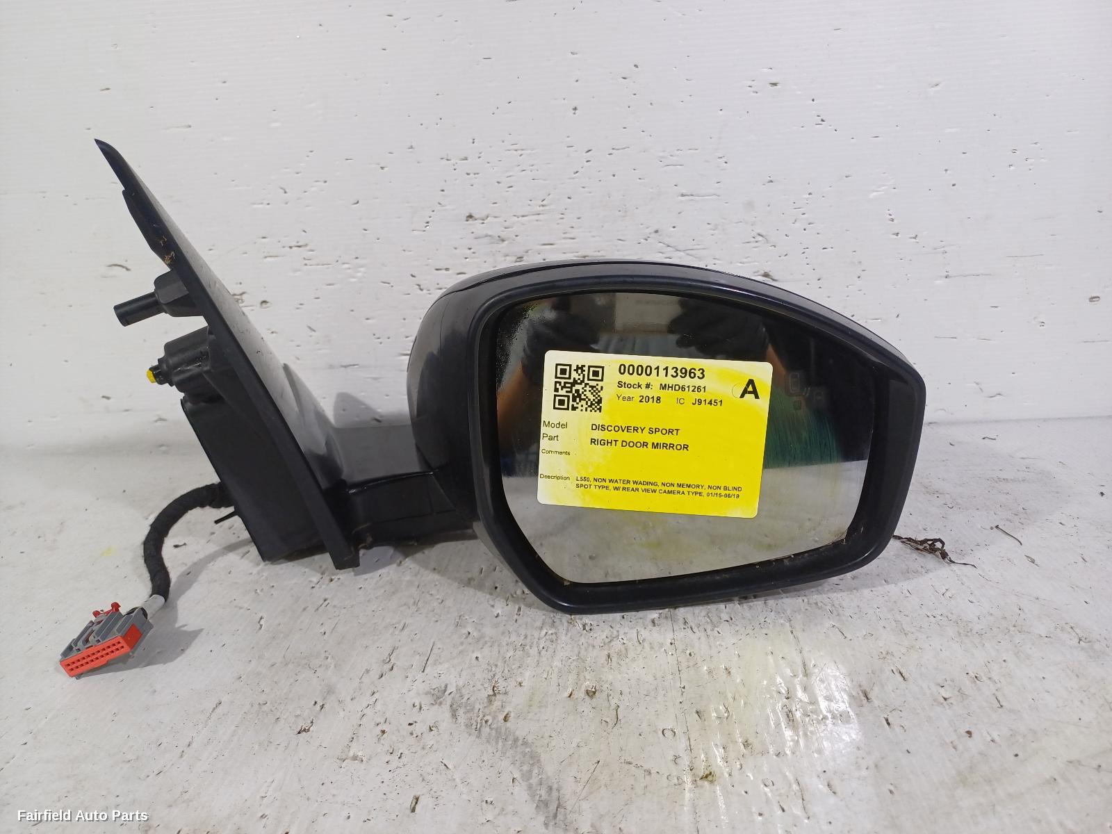 2015-2019 Land Rover Discovery Sport Right Door Mirror