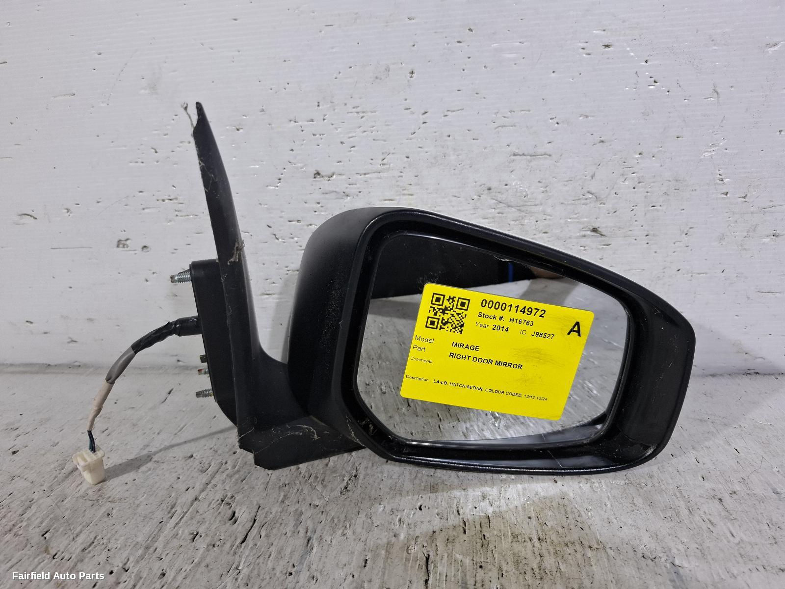 2012-2024 Mitsubishi Mirage Right Door Mirror