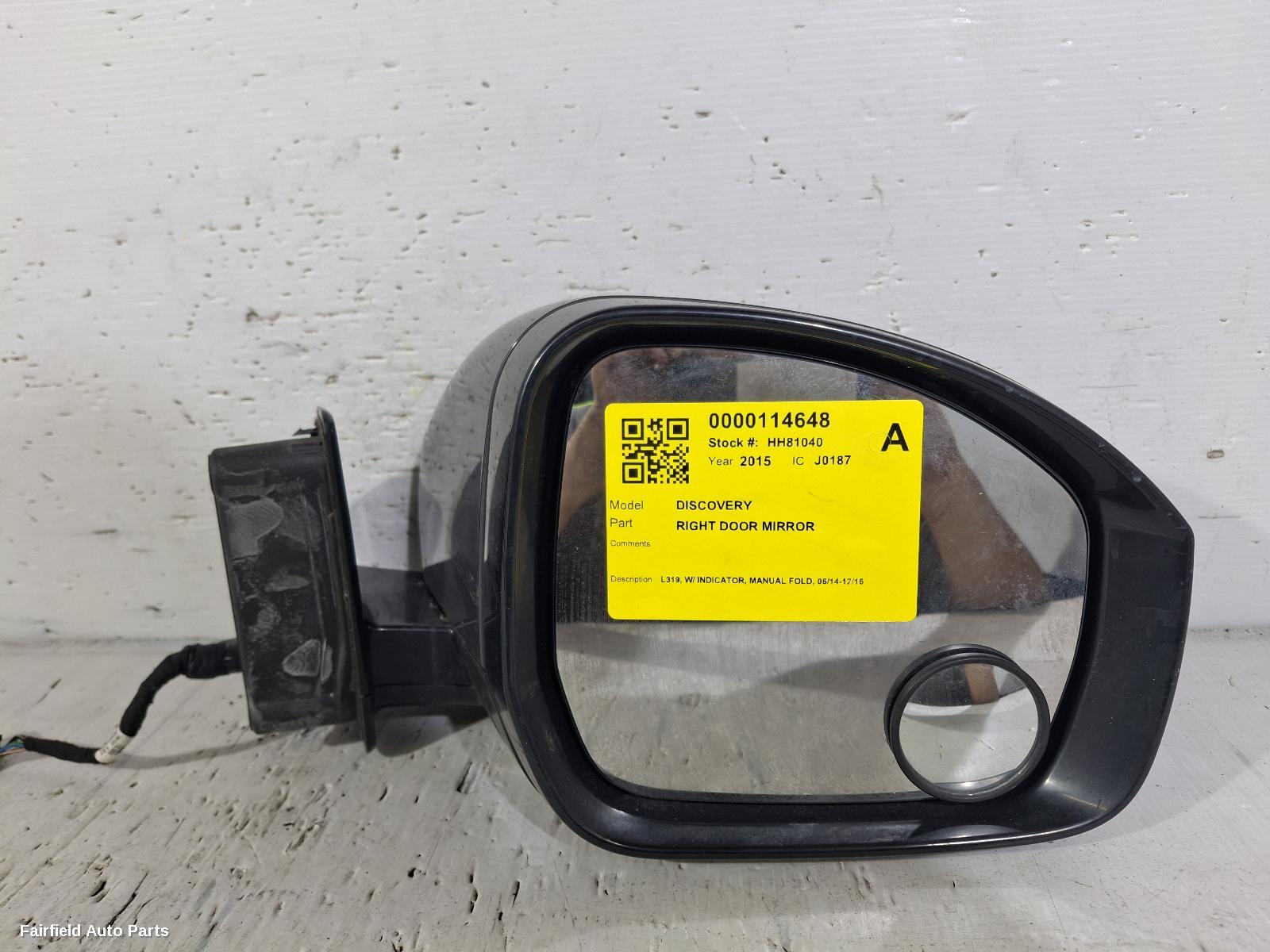 2014-2016 Land Rover Discovery Right Door Mirror
