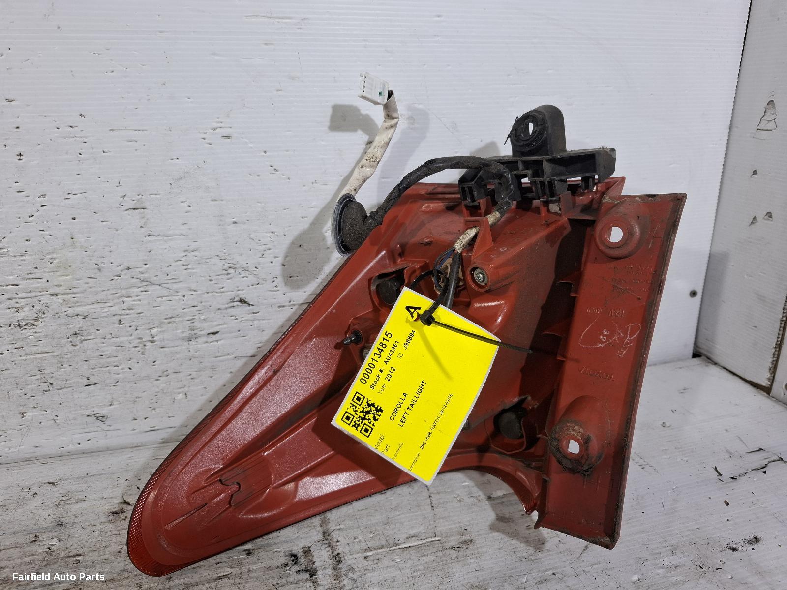 2012-2015 Toyota Corolla Left Taillight