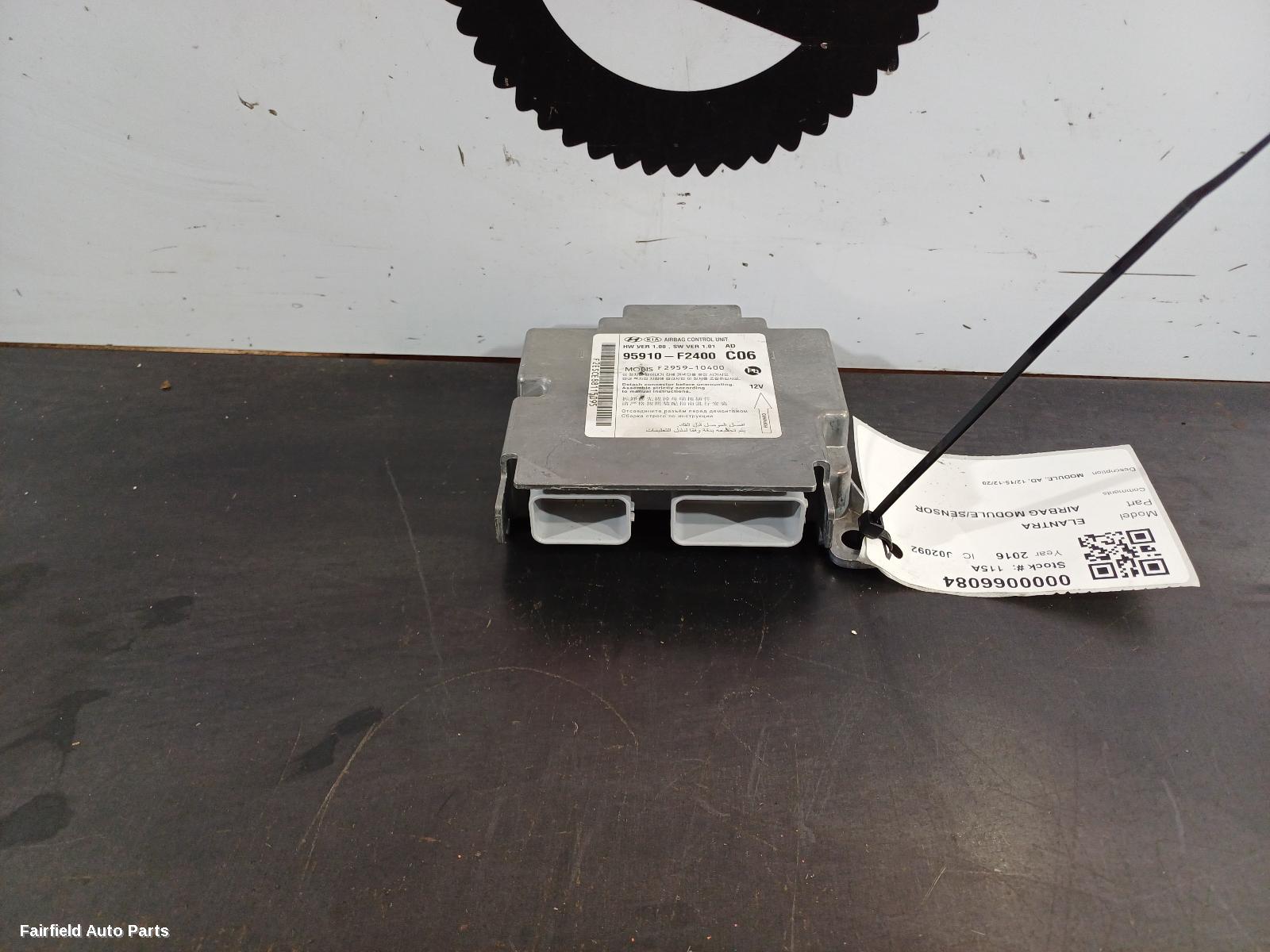2015-2020 Hyundai Elantra Airbag Module Sensor