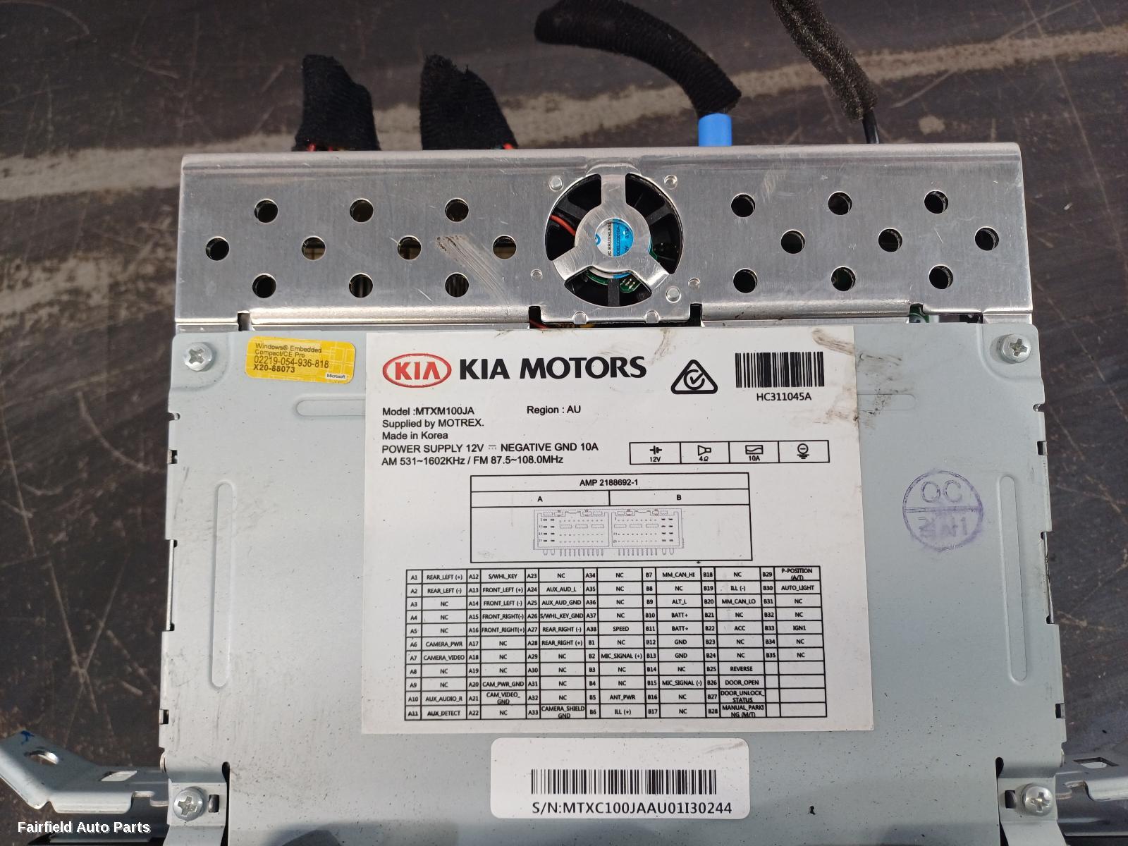 2017-2020 Kia Picanto Radio Cd Dvd Sat Tv
