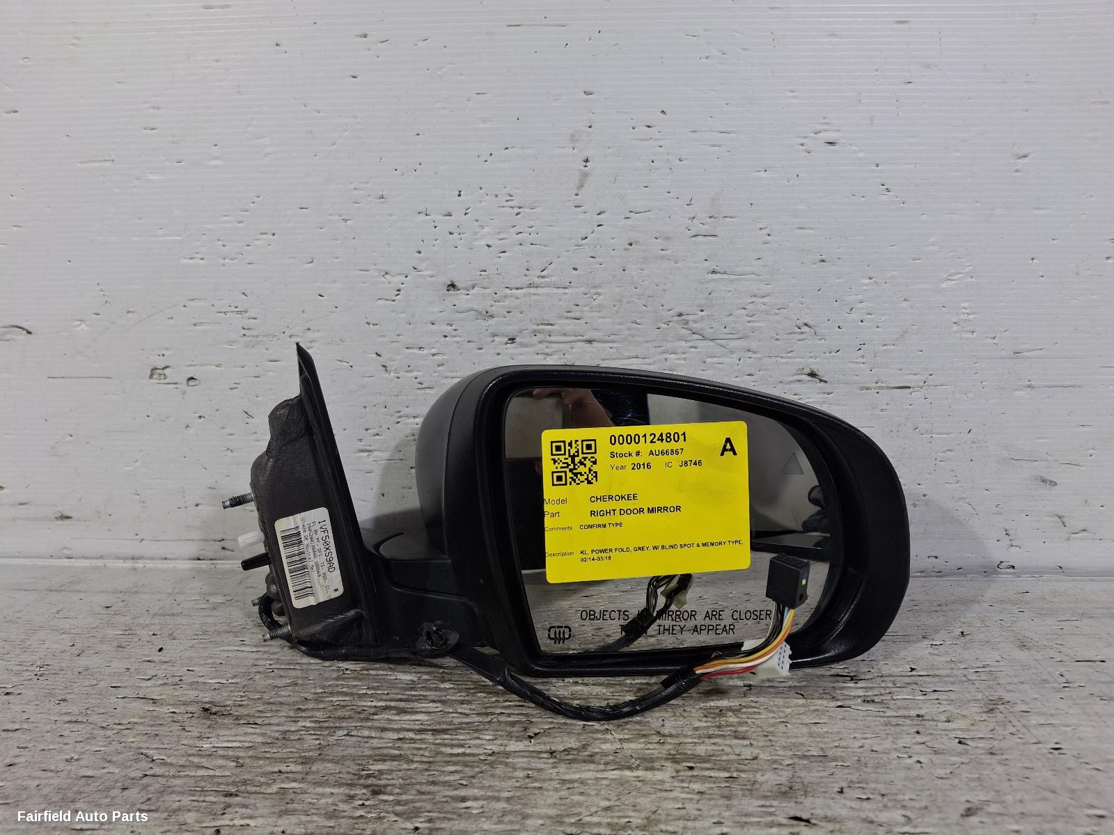 2014-2018 Jeep Cherokee Right Door Mirror