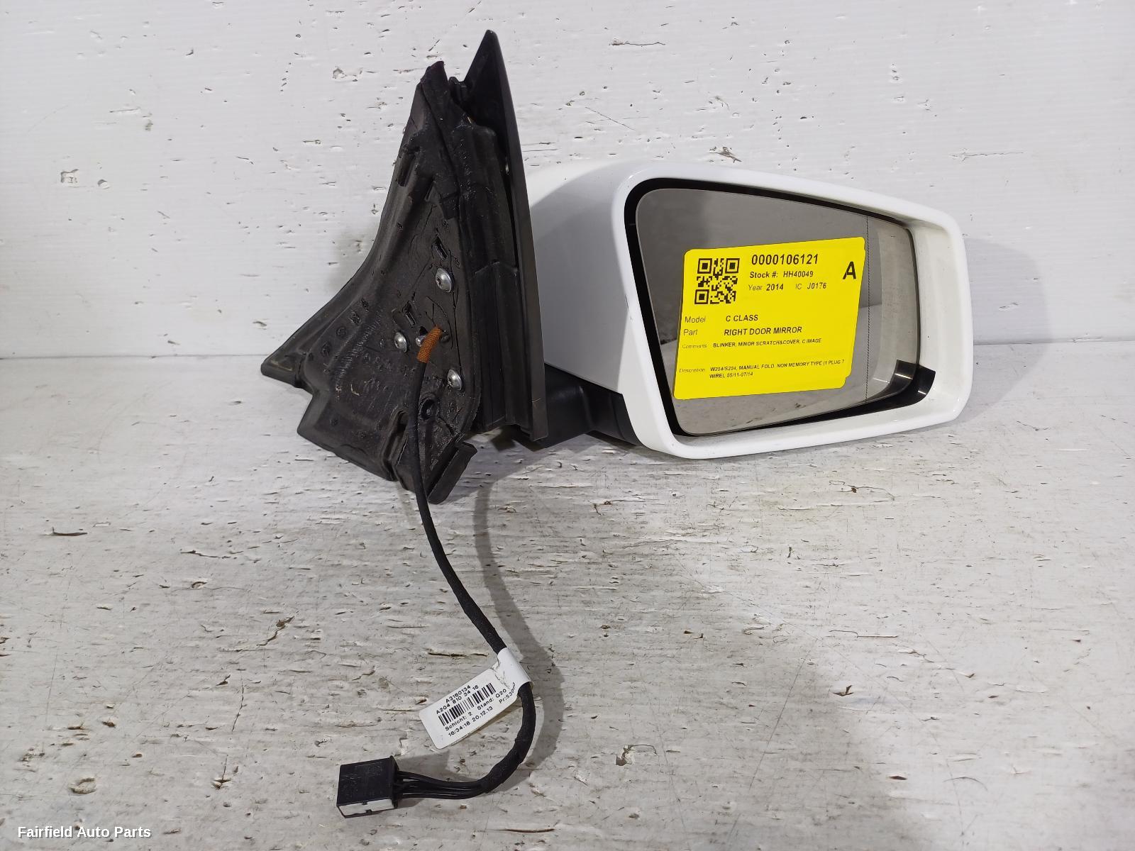 2014 Mercedes C Class Right Door Mirror
