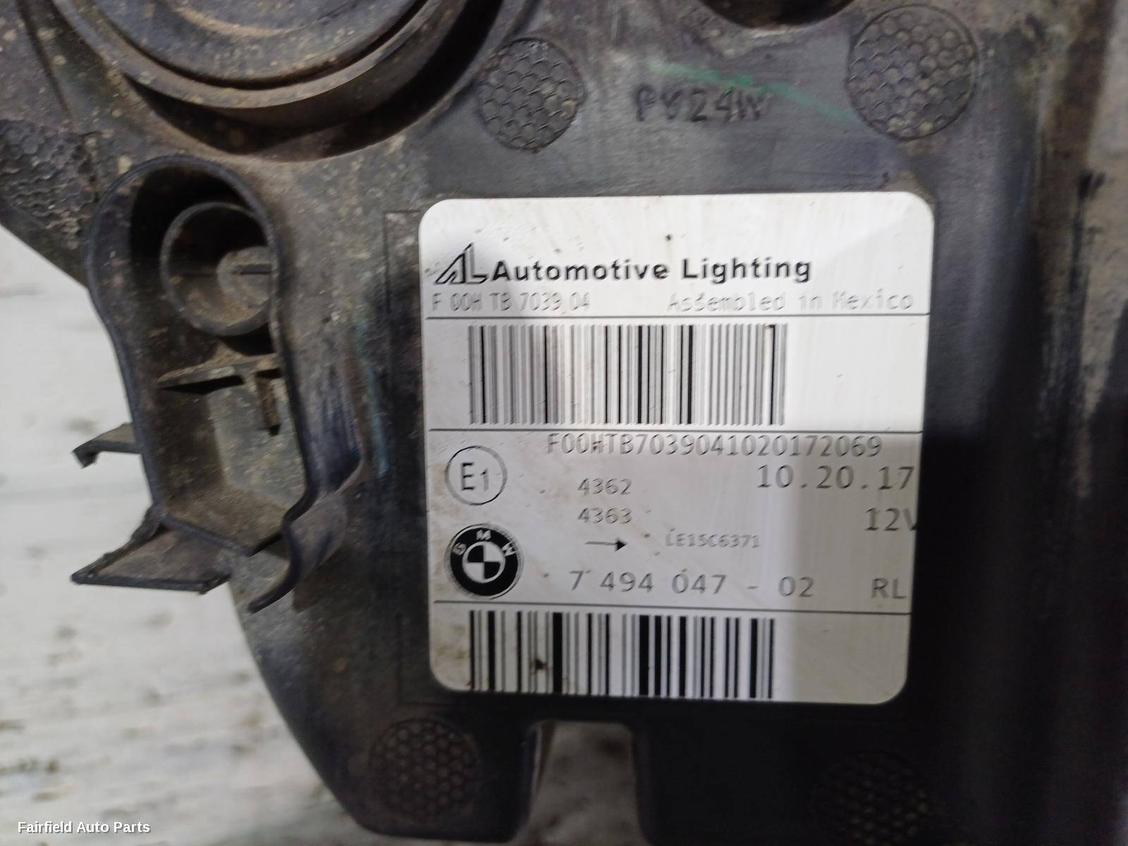 2017-2021 Bmw X3 Left Headlamp