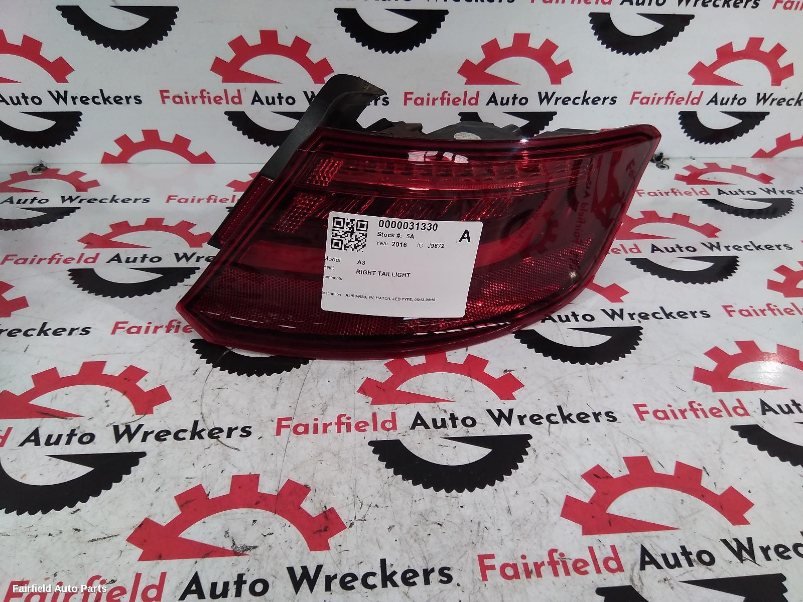 2013-2016 Audi A3 Right Taillight