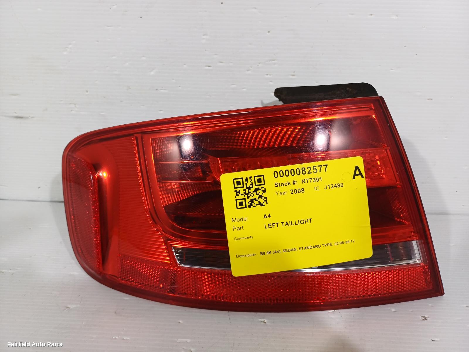 2008-2012 Audi A4 Left Taillight
