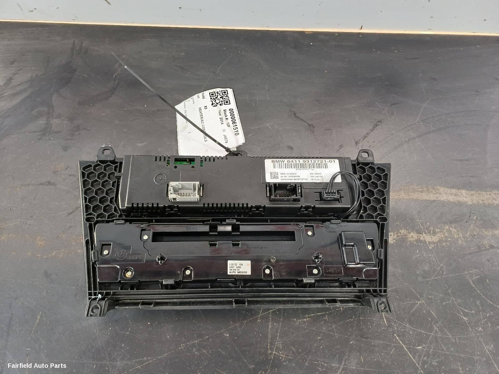 2010-2014 Bmw X3 Heater Ac Controls