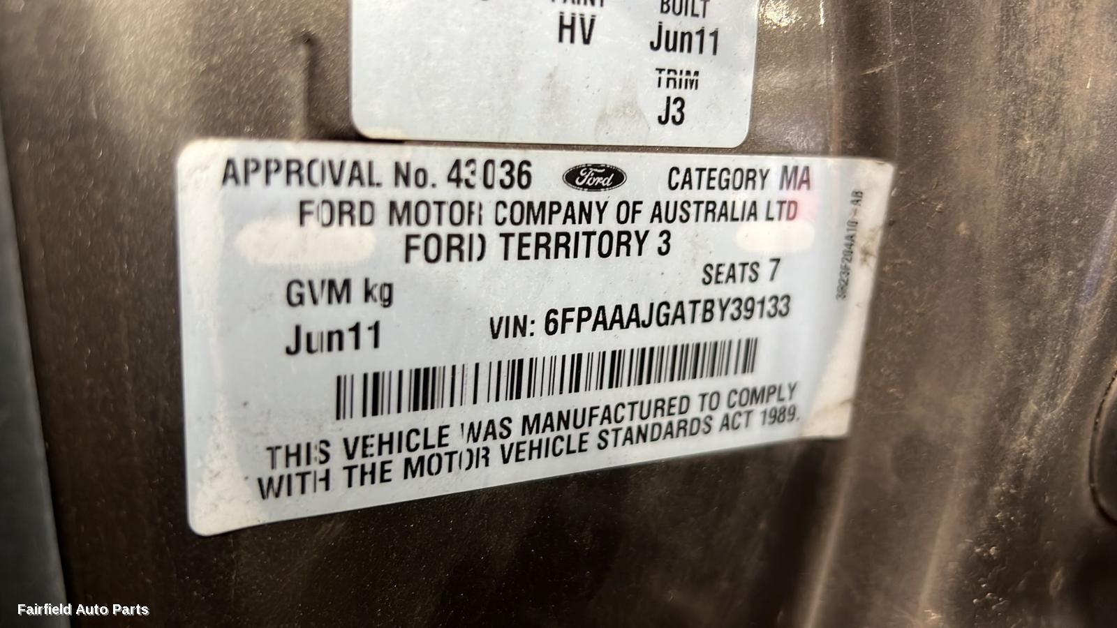 2011-2016 Ford Territory Rear Bumper