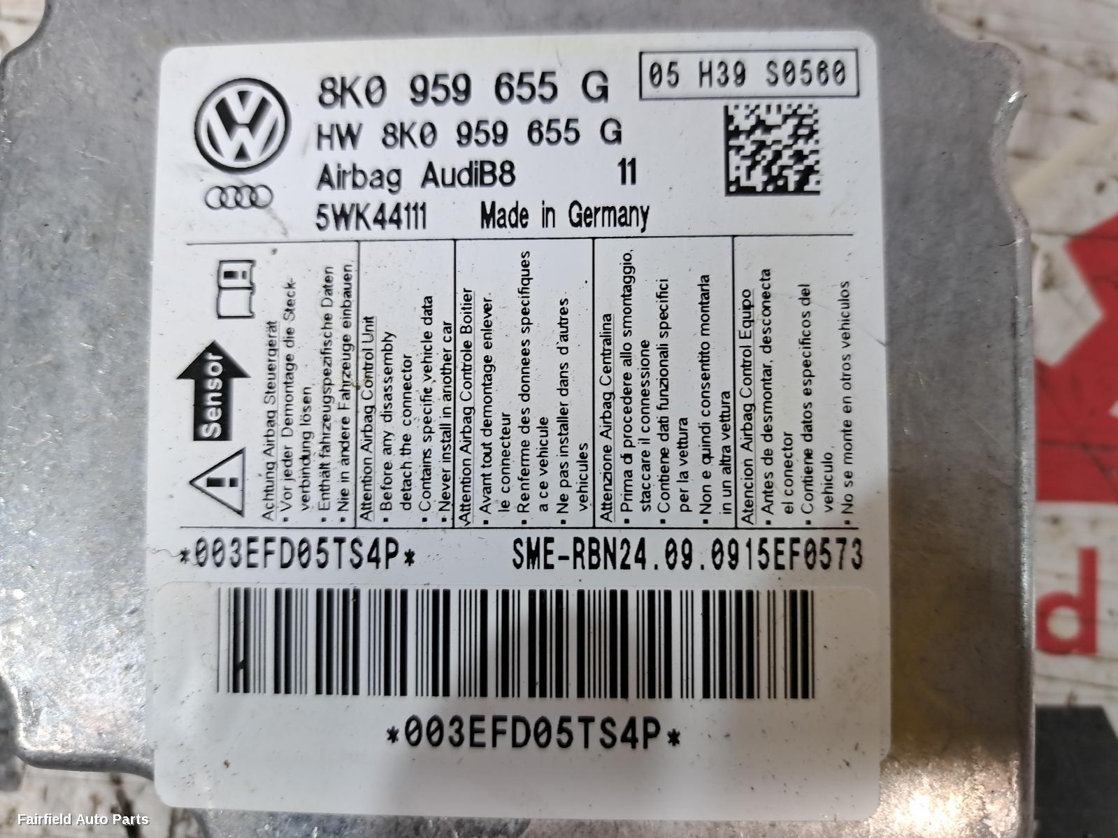 2008-2012 Audi A4 Airbag Module Sensor