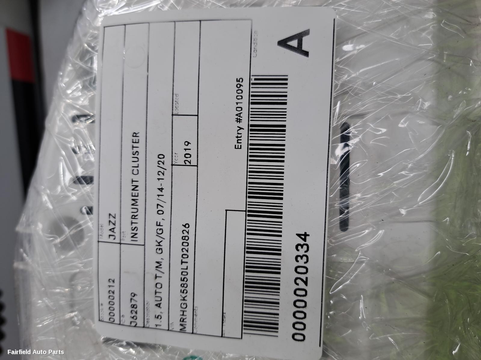 2019 Honda Jazz Instrument Cluster