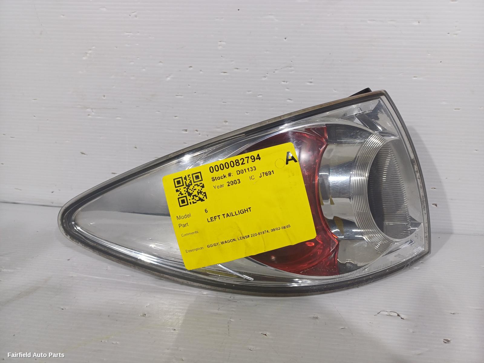 2002-2005 Mazda 6 Left Taillight