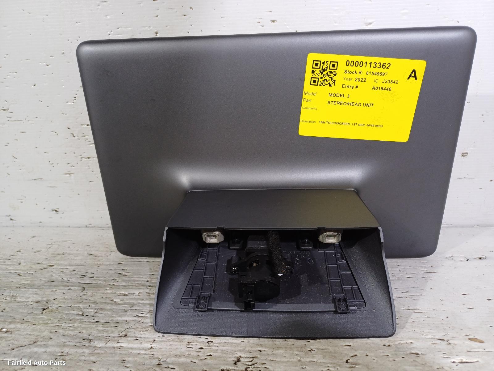 2019-2023 Tesla Model 3 Radio Cd Dvd Sat Tv
