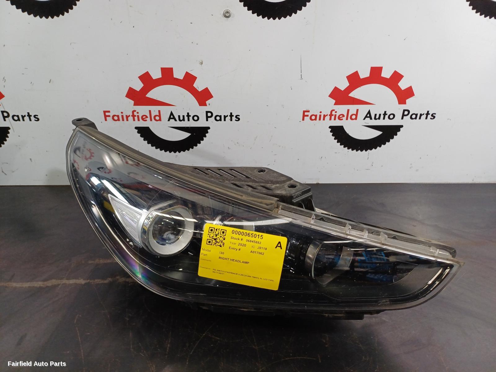 2017-2021 Hyundai I30 Right Headlamp