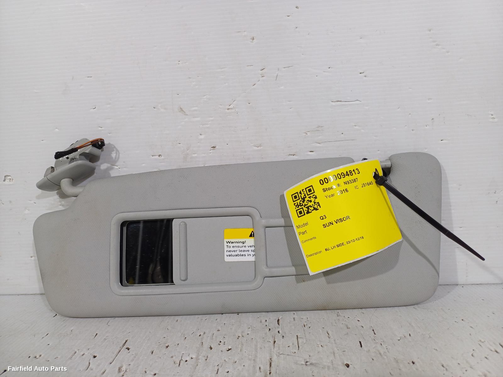 2012-2018 Audi Q3 Sunvisor