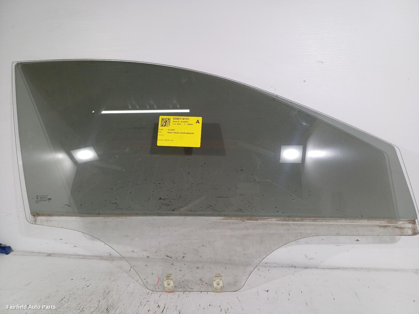 2011-2019 Hyundai Accent Right Front Door Window