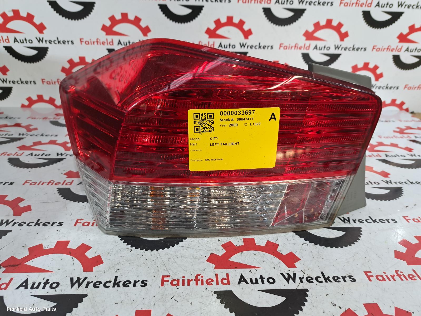 2009-2012 Honda City Left Taillight