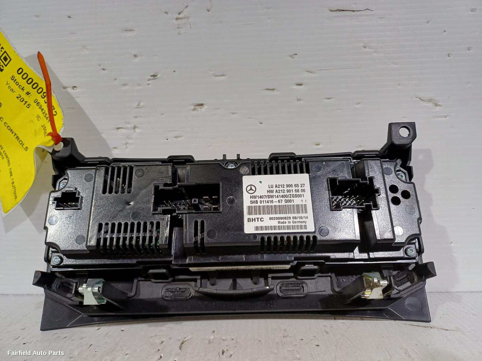 2009-2016 Mercedes E Class Heater Ac Controls