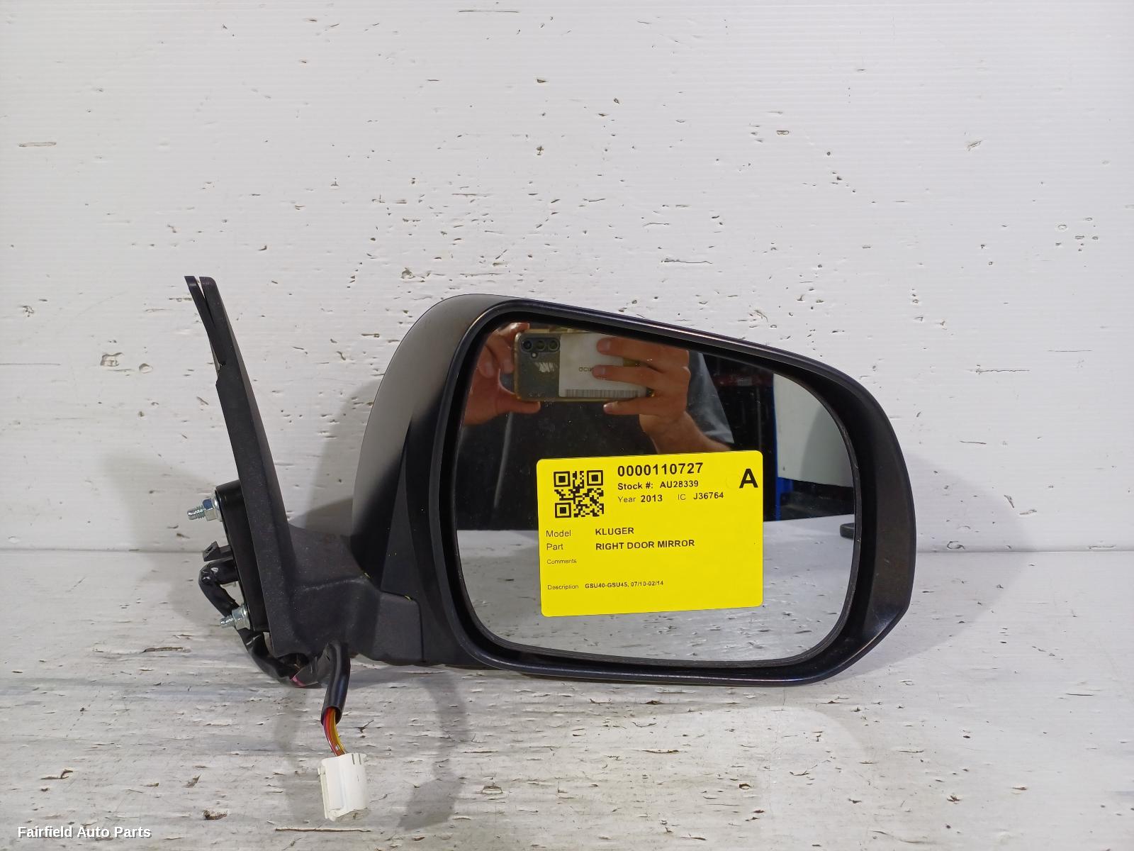 2010-2014 Toyota Kluger Right Door Mirror