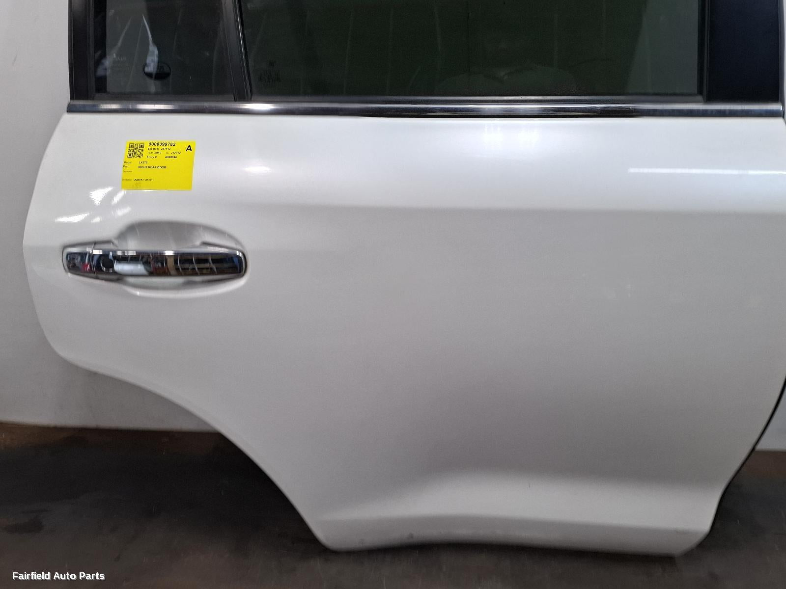 2007-2011 Lexus Lx Series Right Rear Door Sliding