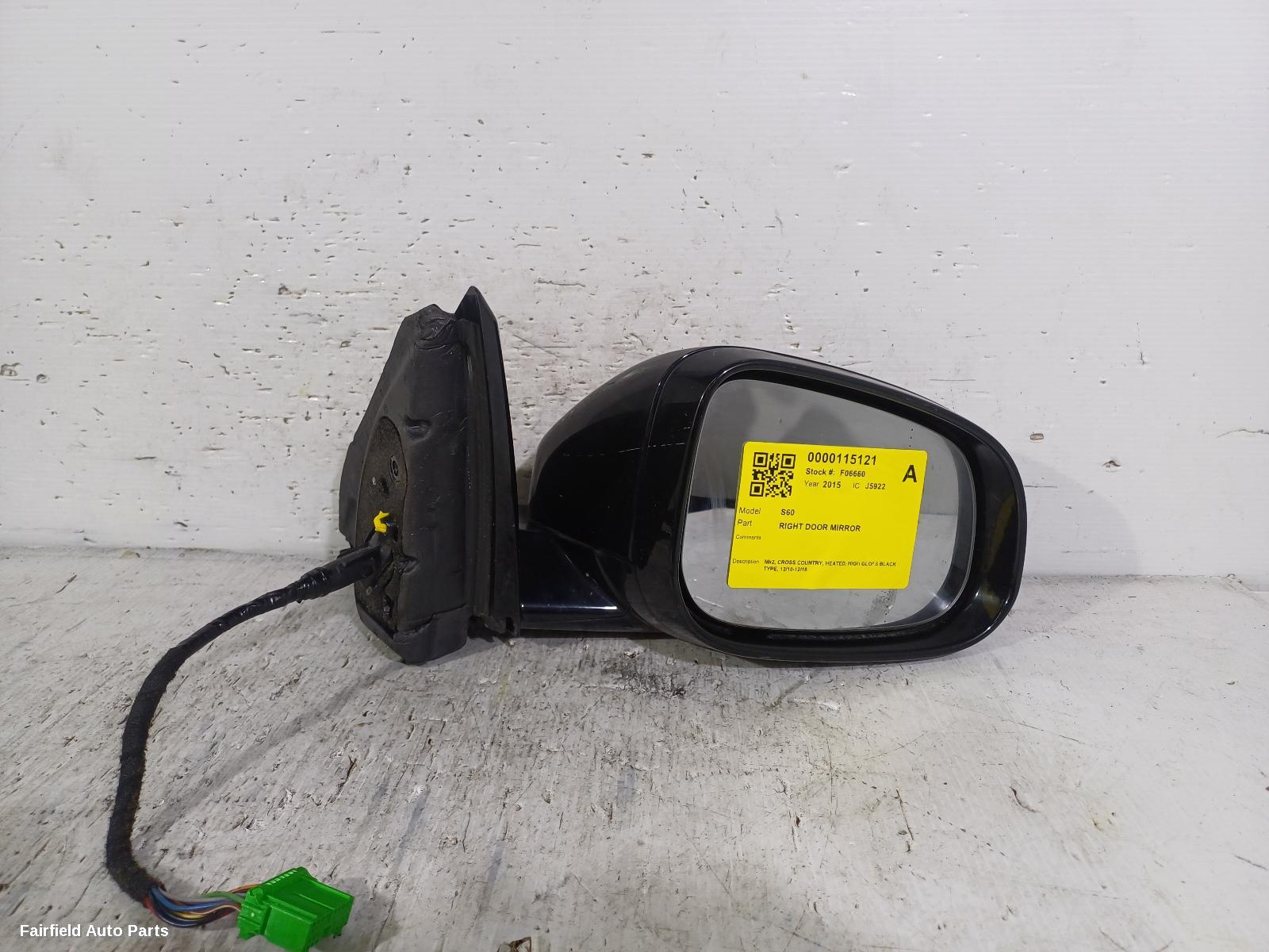 2010-2018 Volvo S60/v60 Right Door Mirror