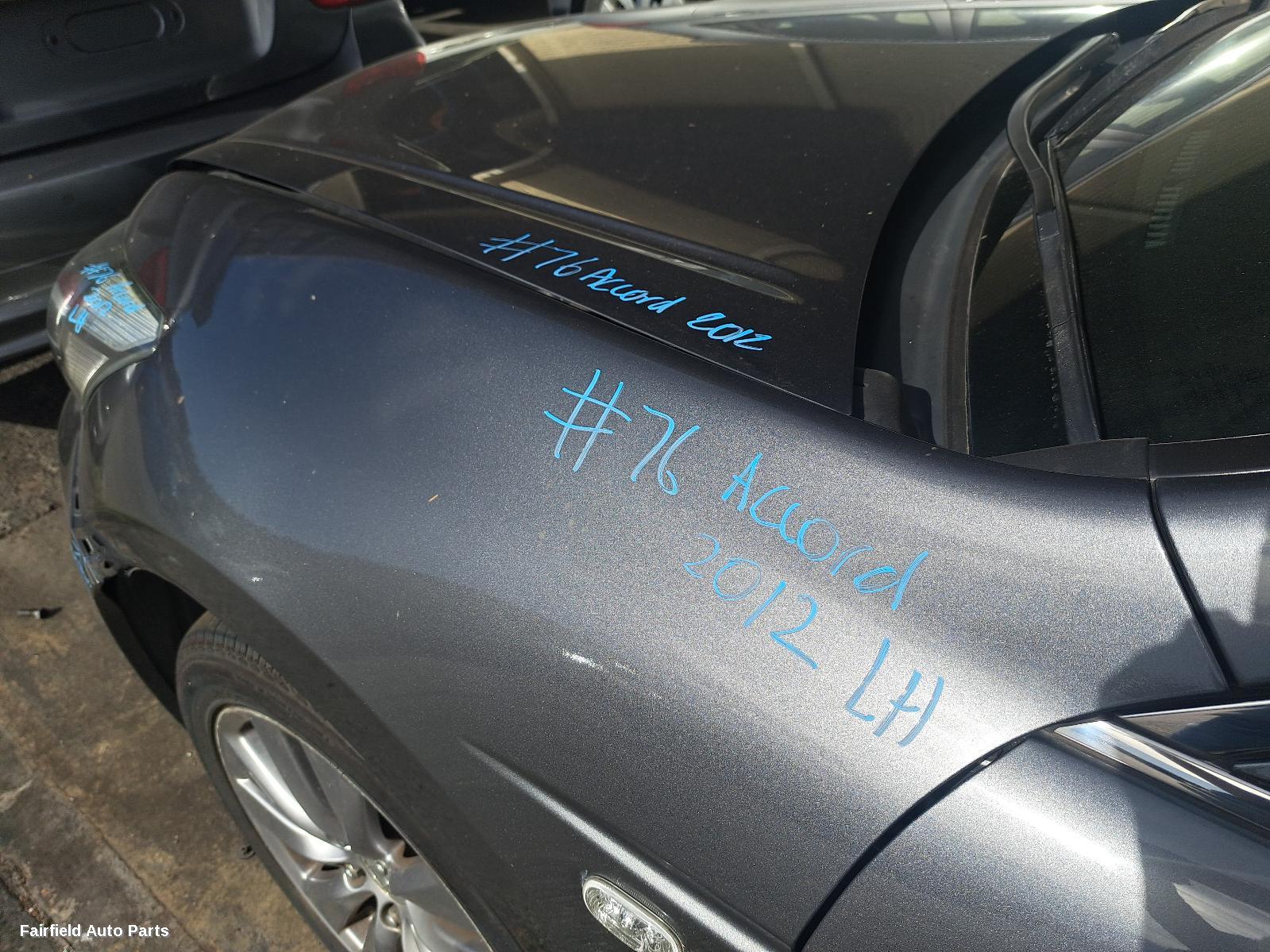 2012 Honda Accord Left Headlamp