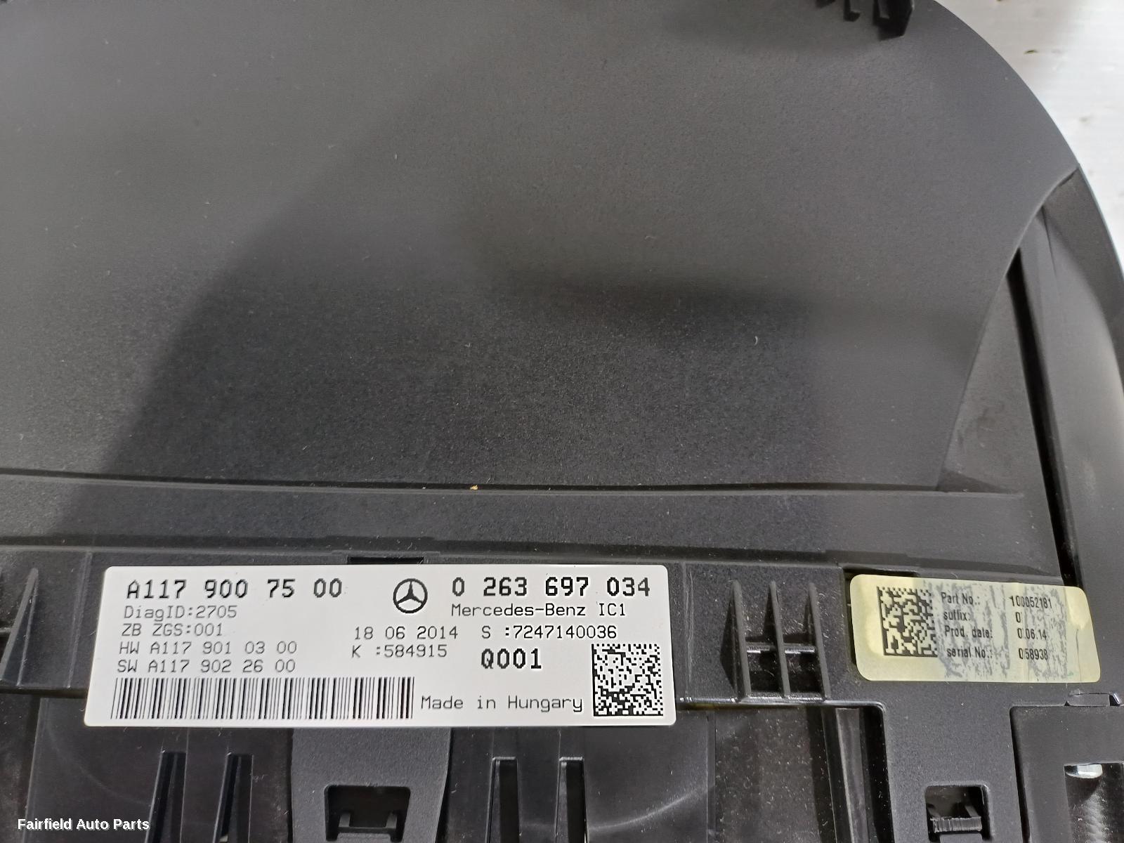 2013-2019 Mercedes Cla Class Instrument Cluster