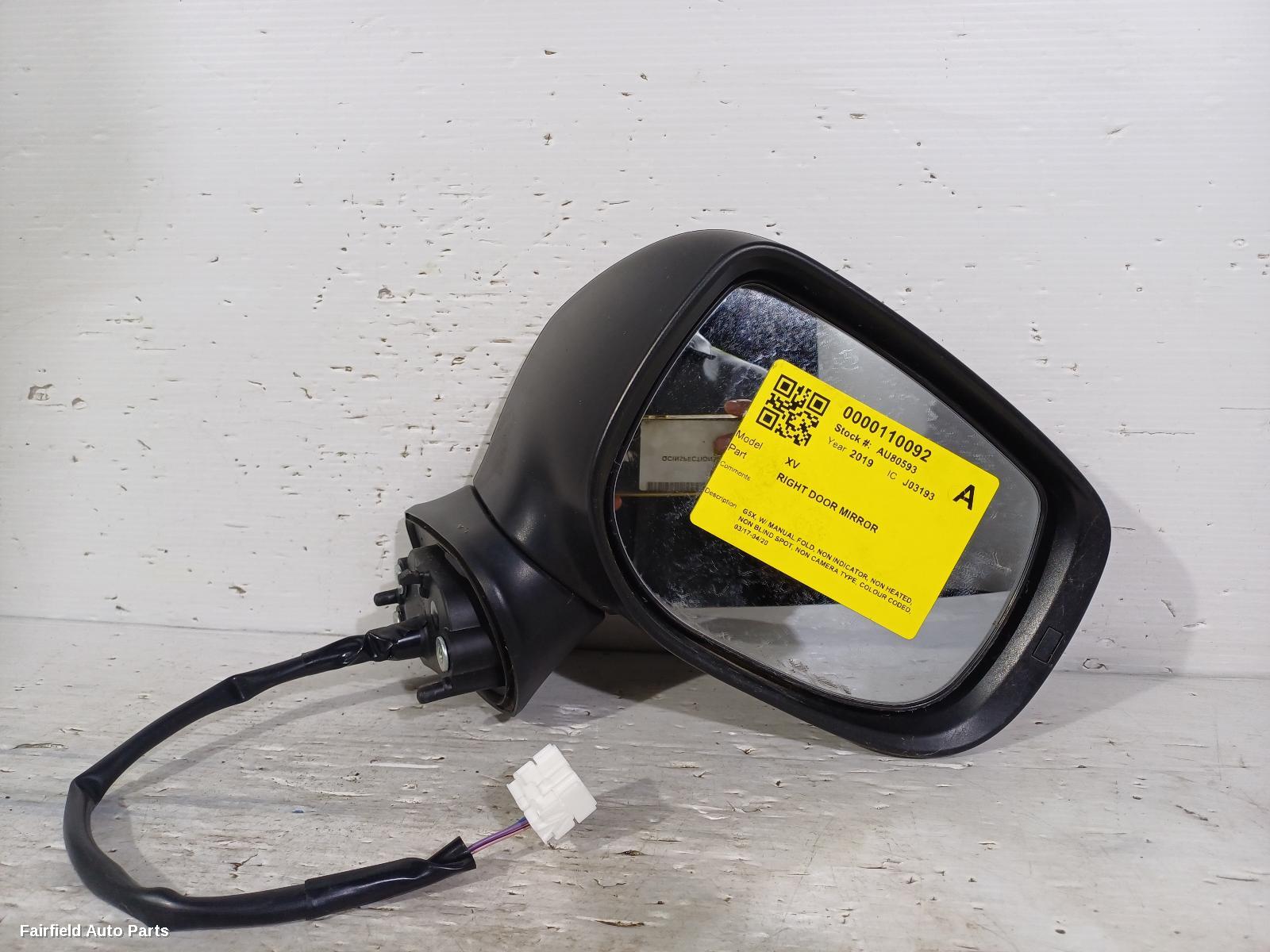 2017-2020 Subaru Xv Right Door Mirror