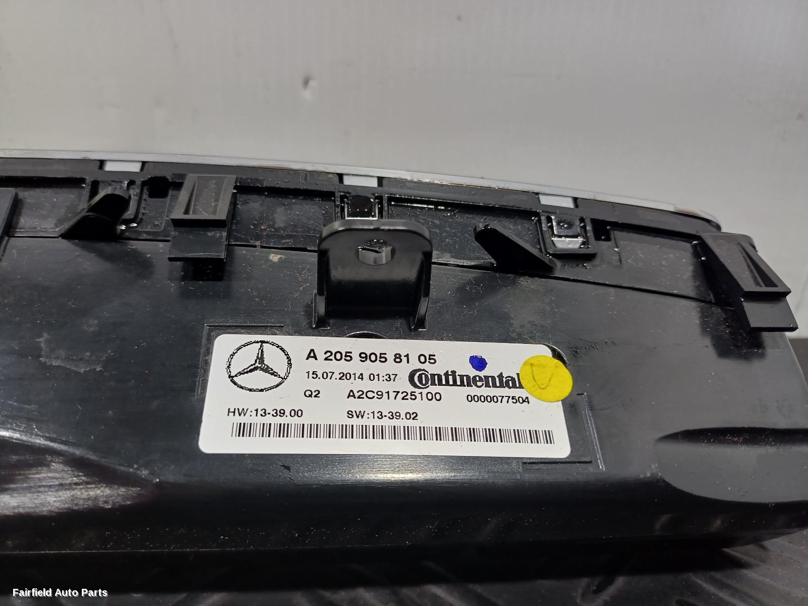 2014-2023 Mercedes C Class Heater Ac Controls